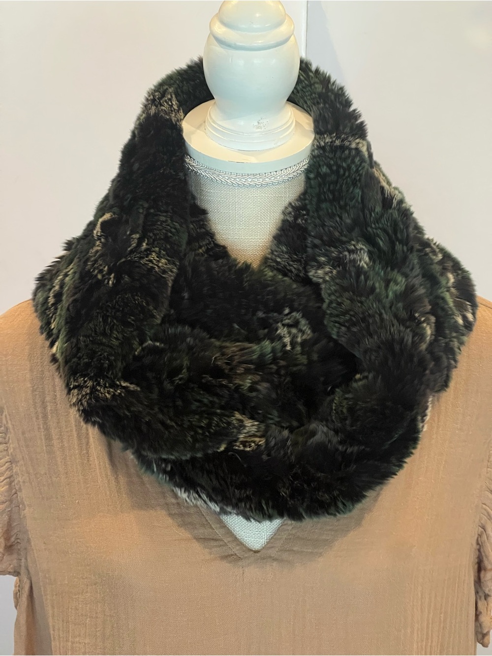 Linda Richard’s Plush Genuine Fur Infinity Scarf